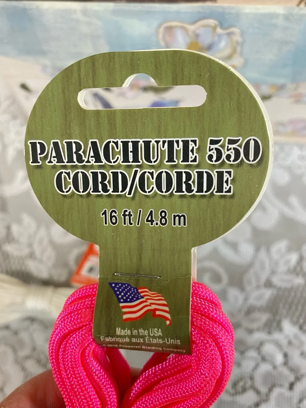 Parachute Cord Bundle of Two NWT Pink White Crafting Jewelry Making